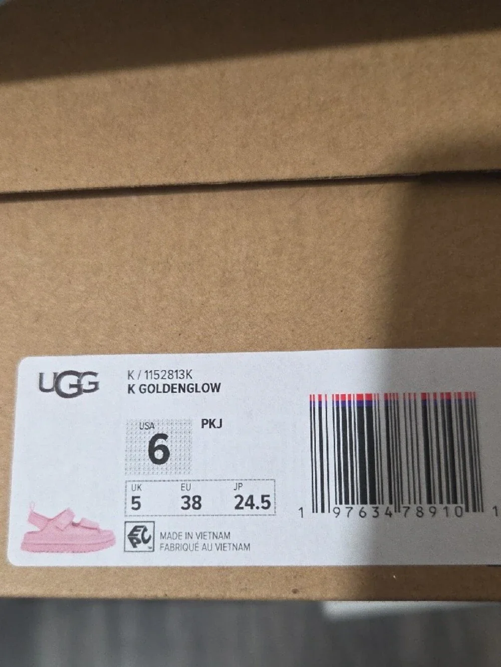 UGG Kids Pink Adjustable Slide Sandals